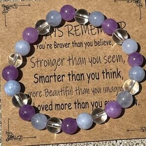 Stone Bracelet New Always Remember Positive Affirmation Stretches Gift Present